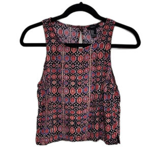 Forever 21 Colorful Boho Patterned Crop Top S